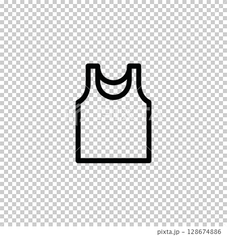 Tank top line icon, illustration, UI, material, no background, fashion 128674886