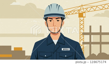 高層ビル建設中!活気あふれる建設現場の全景 高層ビル建設中!活気あふれる建設現場の全景 128675174