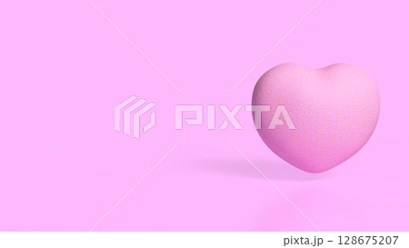 The Pink Heart for Health or Love concept 3d Rendering 128675207