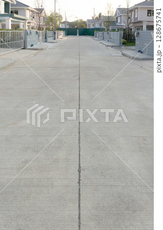 Concrete pavement road floor suit for concept and background. 128675741