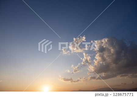 Beautiful sky and cloud suit for nature background. 128675771