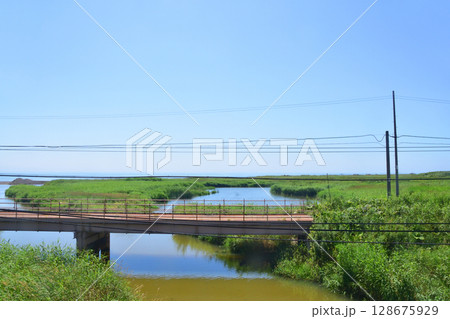 JR北海道、根室本線の常豊信号場から白糠駅までの車窓風景 128675929