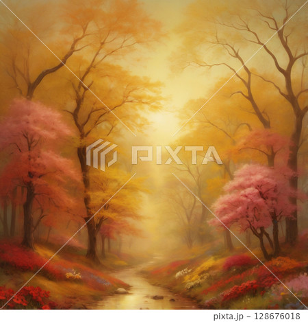 異世界の春秋の景色 AI生成素材 異世界の春秋の景色 AI生成素材 128676018