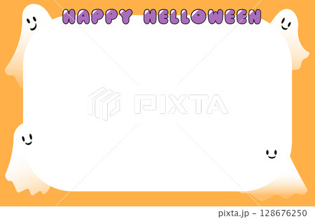 オバケのハロウィンフレーム オバケのハロウィンフレーム 128676250