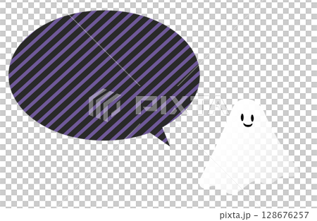 Ghost illustration with speech bubble 128676257