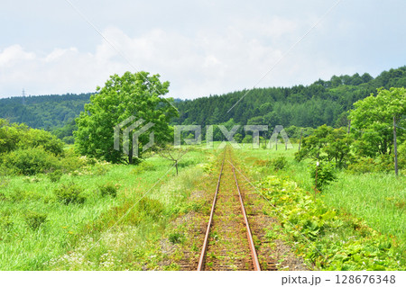 JR北海道、根室本線の上尾幌駅から厚岸駅までの車窓風景 128676348