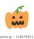 かわいいハロウィンのカボチャのイラスト（ジャックオーランタン） 128676851