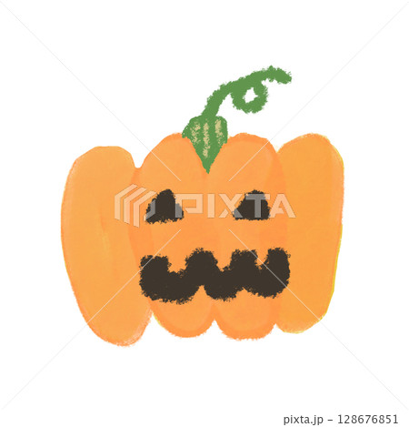 かわいいハロウィンのカボチャのイラスト（ジャックオーランタン） 128676851