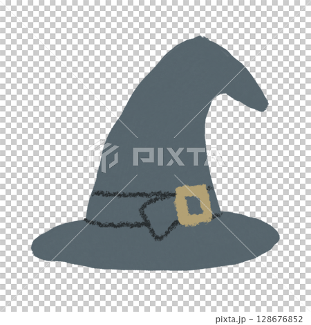 かわいいハロウィンの魔女の帽子のイラスト 128676852