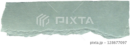 Blue torn scrap cardboard. Realistic carton sheet with crumpled effect. Light blue ripped piece paper, rough border with torn edges for collage, DIY projects, scrapbooking 128677097