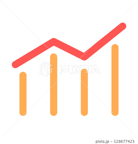 シンプルな棒グラフ ベクターデータ チラシ・Web・動画素材 赤 黄色 シンプルな棒グラフ ベクターデータ チラシ・Web・動画素材 赤 黄色 128677423