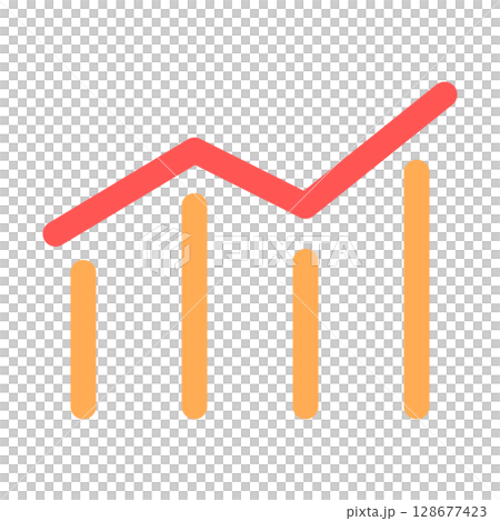 シンプルな棒グラフ ベクターデータ チラシ・Web・動画素材 赤 黄色 シンプルな棒グラフ ベクターデータ チラシ・Web・動画素材 赤 黄色 128677423