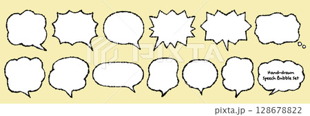 フリーハンドで描いた吹き出しイラスト集 128678822
