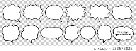 フリーハンドで描いた吹き出しイラスト集 128678822