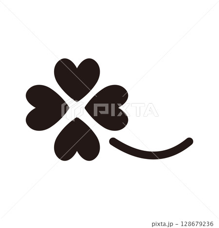 シンプルな四葉のクローバー シンプルな四葉のクローバー 128679236