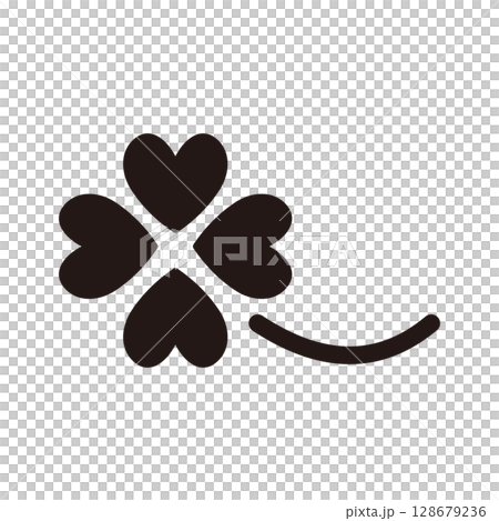 シンプルな四葉のクローバー シンプルな四葉のクローバー 128679236