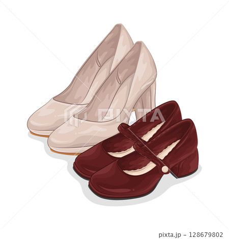 Illustration of Woman Shoes  128679802