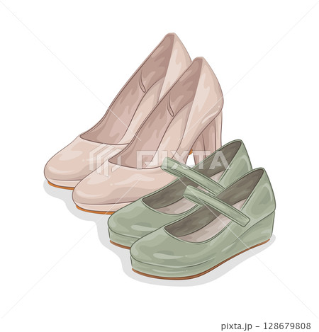 Illustration of Woman Shoes  128679808