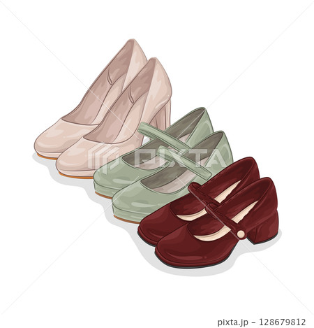Illustration of Woman Shoes  128679812