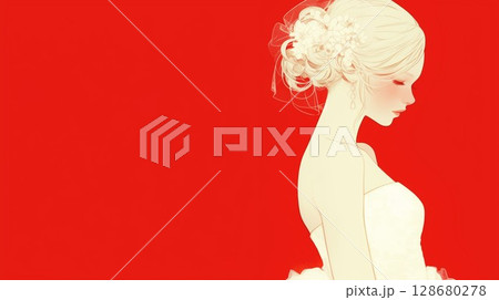 ドレスを着た女性 ドレスを着た女性 128680278