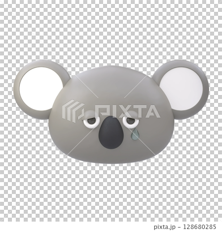 3D illustration of a crying koala's face. Endangered species and environmental destruction concept 3D illustration of a crying koala's face. Endangered species and environmental destruction concept 128680285
