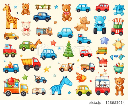 おもちゃのイラスト　AI生成画像 128683014