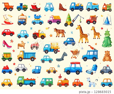 おもちゃのイラスト　AI生成画像 128683015