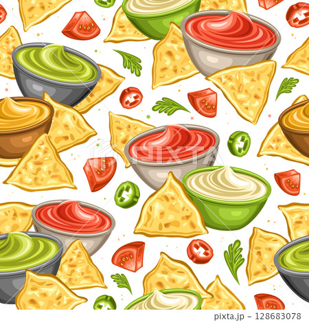 Vector Nachos Seamless Pattern 128683078