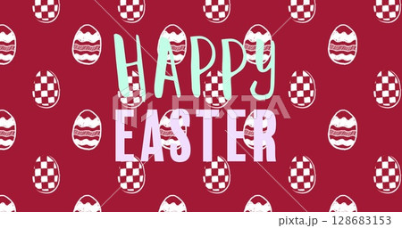 Image of easter eggs and happy easter text 128683153
