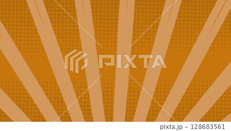Image of pizza icons over stripes on orange background Image of pizza icons over stripes on orange background 128683561