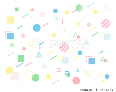 カラフルな配色の幾何学模様の背景素材 カラフルな配色の幾何学模様の背景素材 128683813