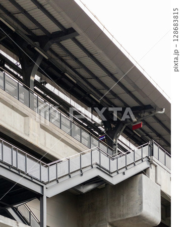 Staircase at Suburban Train Station. 128683815