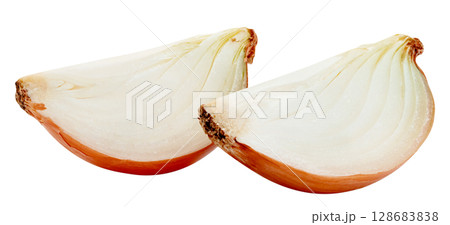 Fresh Onion sliced isolated Fresh Onion sliced isolated 128683838
