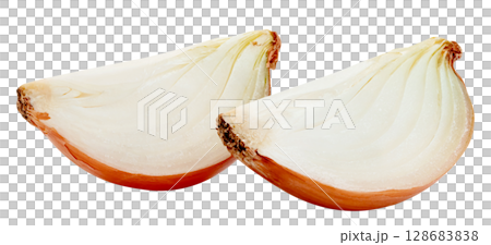 Fresh Onion sliced isolated Fresh Onion sliced isolated 128683838