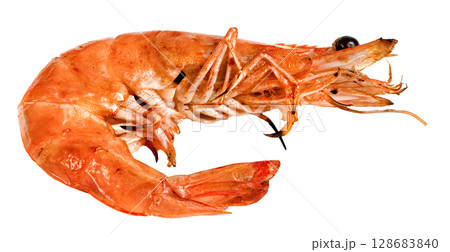 roasted prawn isolated ,grilled shrimp 128683840