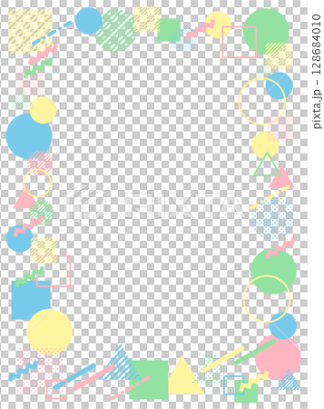 柔和色彩流行幾何框架 128684010