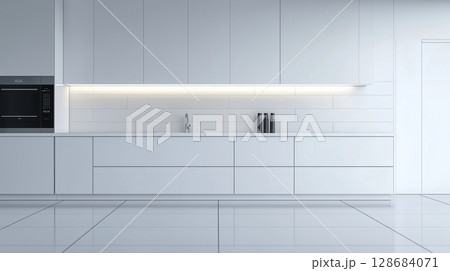 Minimalist modern kitchen room furniture apartment interior 128684071