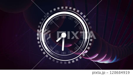 Image of clock over dna strand Image of clock over dna strand 128684919