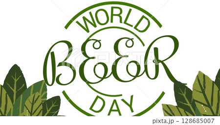 Image of world beer day text over plants Image of world beer day text over plants 128685007