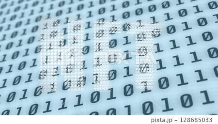 Image of nft text over binary coding 128685033