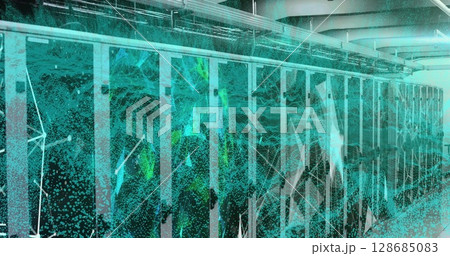 Image of shapes over server room Image of shapes over server room 128685083