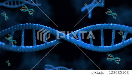 Digital image of multiple dna structure...のイラスト素材 [128685108] - PIXTA