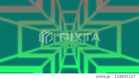 Image of moving shapes on green background Image of moving shapes on green background 128685127