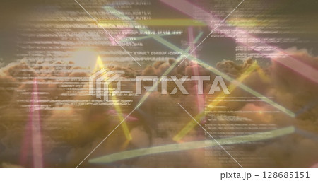 Image of data processing over clouds Image of data processing over clouds 128685151