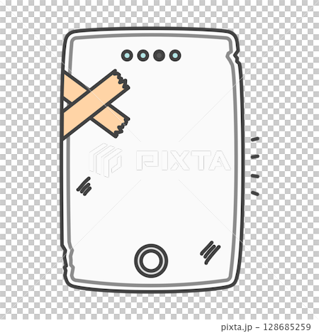 注意!落下衝撃や経年劣化で破損・膨張したモバイルバッテリー、白色・ホワイト 注意!落下衝撃や経年劣化で破損・膨張したモバイルバッテリー、白色・ホワイト 128685259