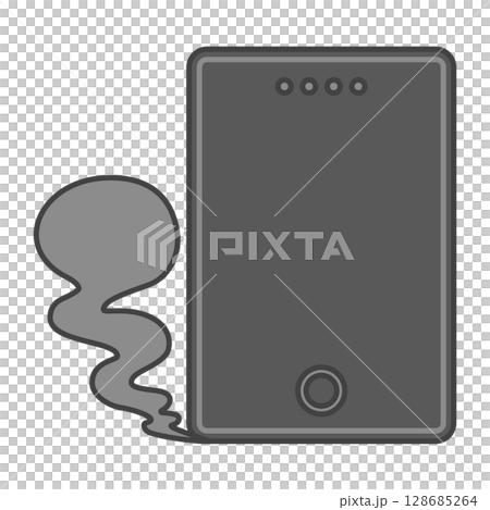 危險！手機電池（智慧型手機充電器）過熱冒煙 黑色 128685264