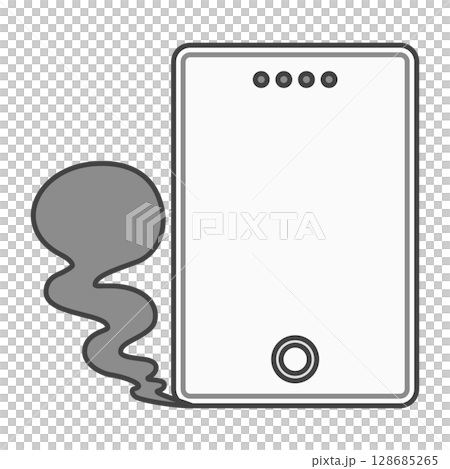 危險！手機電池（智慧型手機充電器）過熱冒煙 白色 128685265