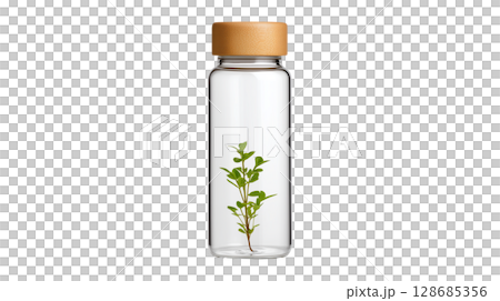 Isolated reusable water bottle as a symbol for green living and sustainability 128685356