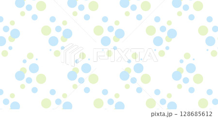 水玉模様のシンプルで爽やかな背景（ブルー＆グリーン） 128685612