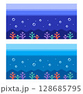 ドット絵 背景（海中）セット 128685795